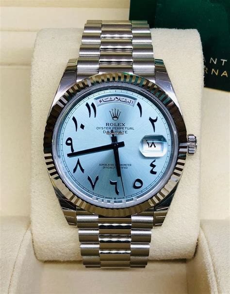 platinum presidential arabic rolex|Rolex platinum day date price.